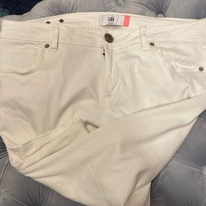 CAbi Kick crop white jeans